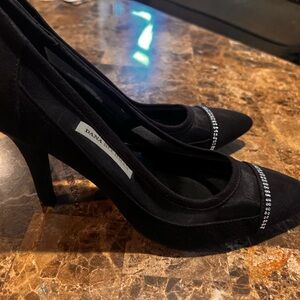 Dana Buchman Black Heels with Sparkling Accents